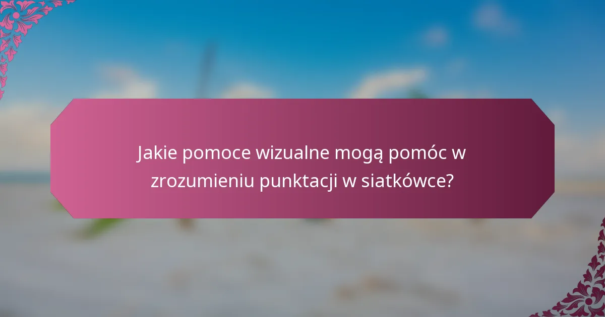 Jakie pomoce wizualne mogą pomóc w zrozumieniu punktacji w siatkówce?