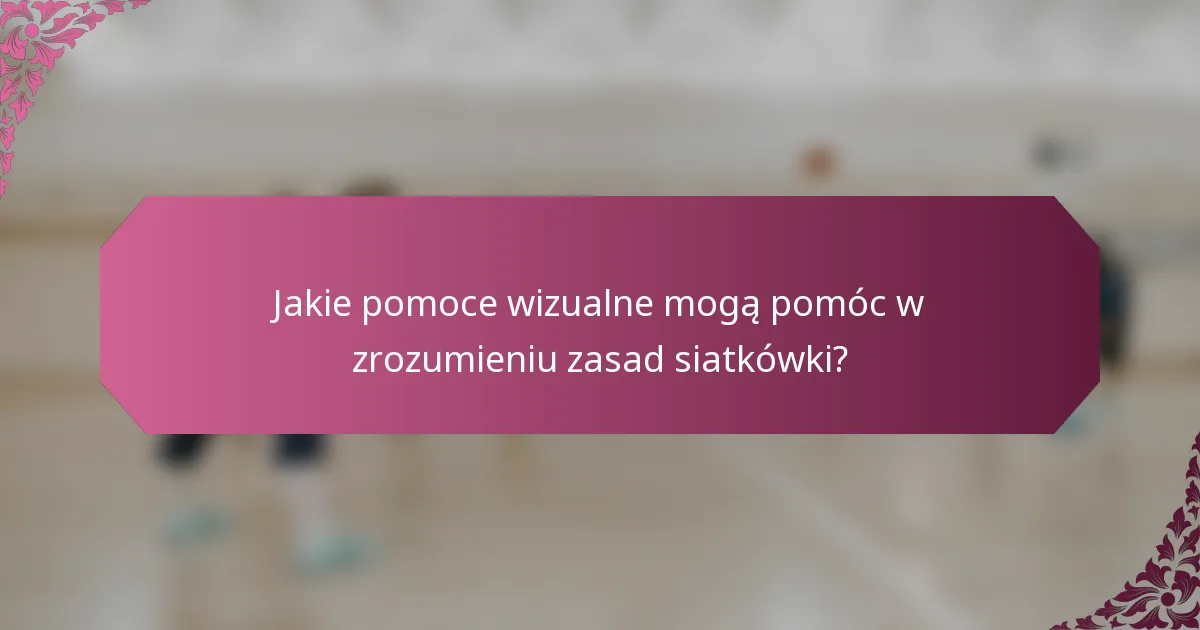 Jakie pomoce wizualne mogą pomóc w zrozumieniu zasad siatkówki?